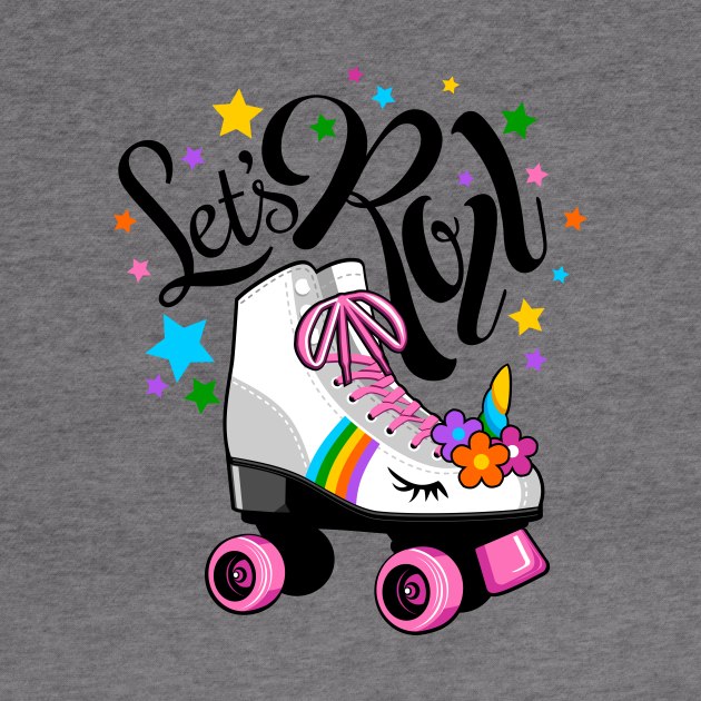 Let's Roll Unicorn Roller skate. by inclipart